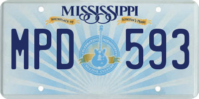 MS license plate MPD593