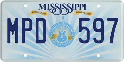 MS license plate MPD597