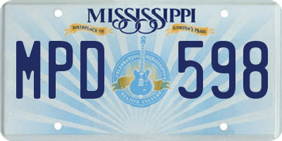 MS license plate MPD598