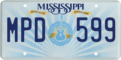 MS license plate MPD599