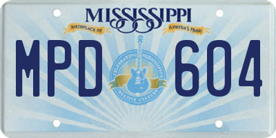 MS license plate MPD604