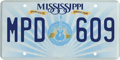 MS license plate MPD609
