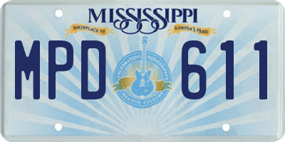 MS license plate MPD611
