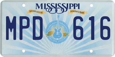 MS license plate MPD616