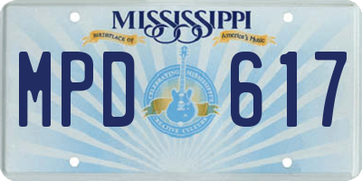 MS license plate MPD617