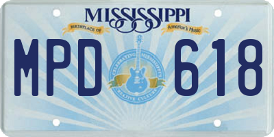 MS license plate MPD618