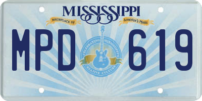 MS license plate MPD619
