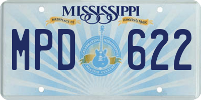 MS license plate MPD622