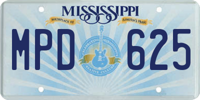 MS license plate MPD625