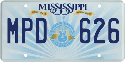 MS license plate MPD626
