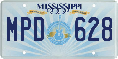 MS license plate MPD628