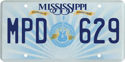 MS license plate MPD629