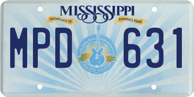 MS license plate MPD631