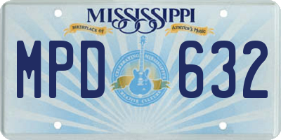 MS license plate MPD632