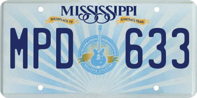 MS license plate MPD633