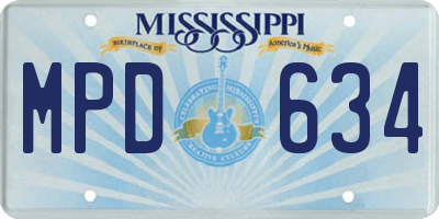 MS license plate MPD634