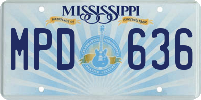MS license plate MPD636