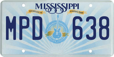 MS license plate MPD638