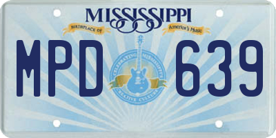 MS license plate MPD639