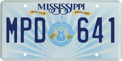 MS license plate MPD641