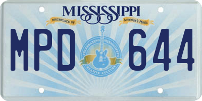 MS license plate MPD644