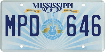 MS license plate MPD646