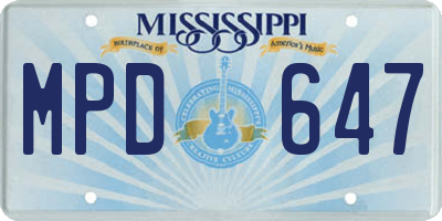 MS license plate MPD647