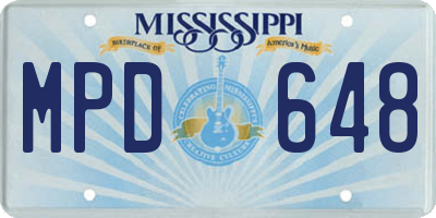 MS license plate MPD648