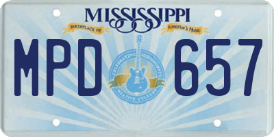 MS license plate MPD657