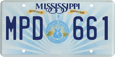 MS license plate MPD661