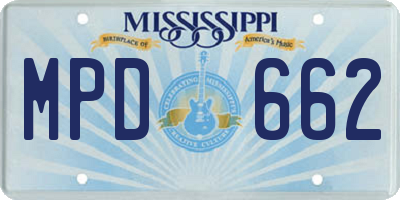 MS license plate MPD662