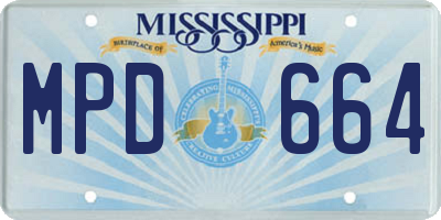 MS license plate MPD664