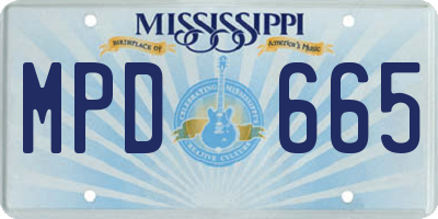 MS license plate MPD665