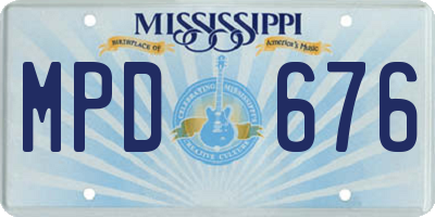 MS license plate MPD676