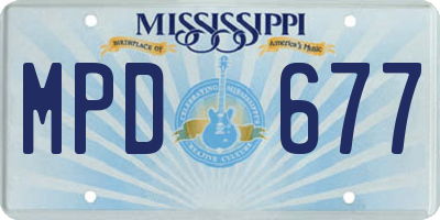 MS license plate MPD677