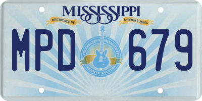 MS license plate MPD679