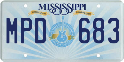 MS license plate MPD683