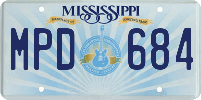 MS license plate MPD684