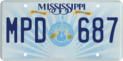 MS license plate MPD687