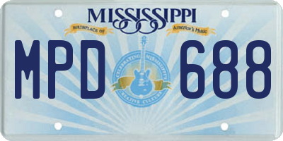 MS license plate MPD688