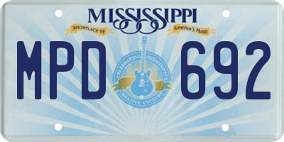 MS license plate MPD692