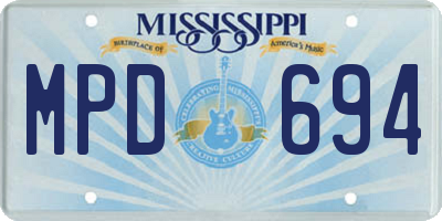 MS license plate MPD694