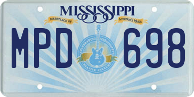 MS license plate MPD698