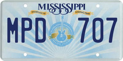 MS license plate MPD707