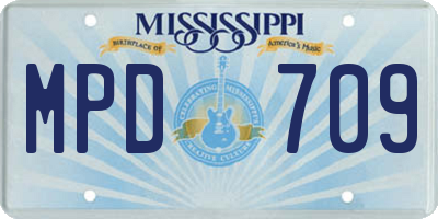 MS license plate MPD709