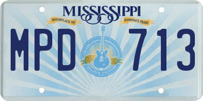 MS license plate MPD713