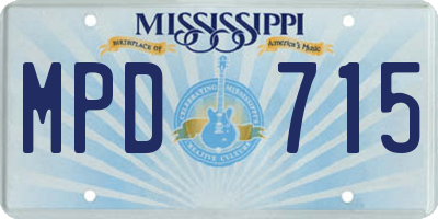 MS license plate MPD715