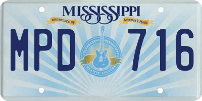MS license plate MPD716