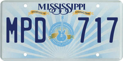 MS license plate MPD717