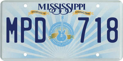 MS license plate MPD718